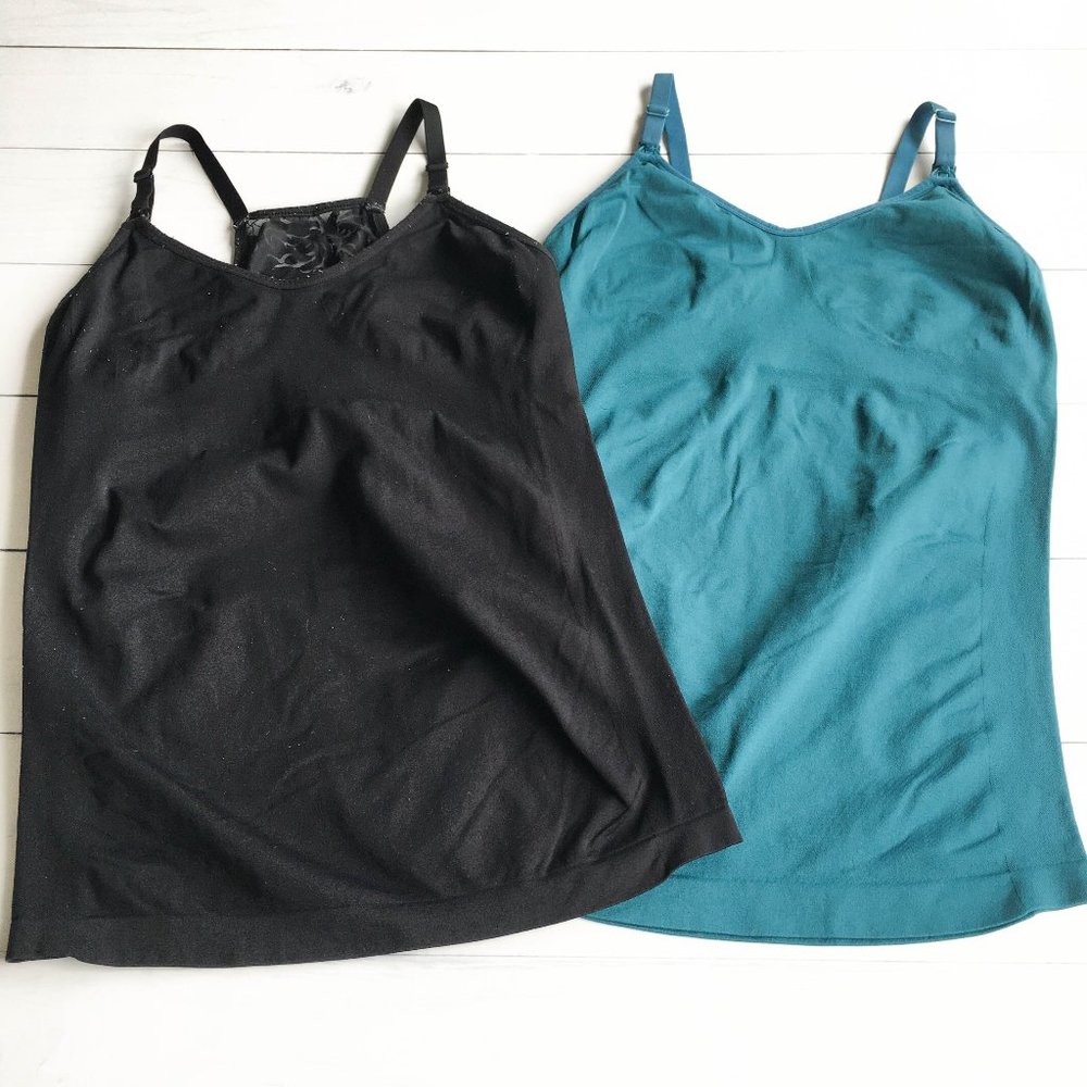 Set of Two Maternity Breastfeeding Nursing Tank Tops - Size Large